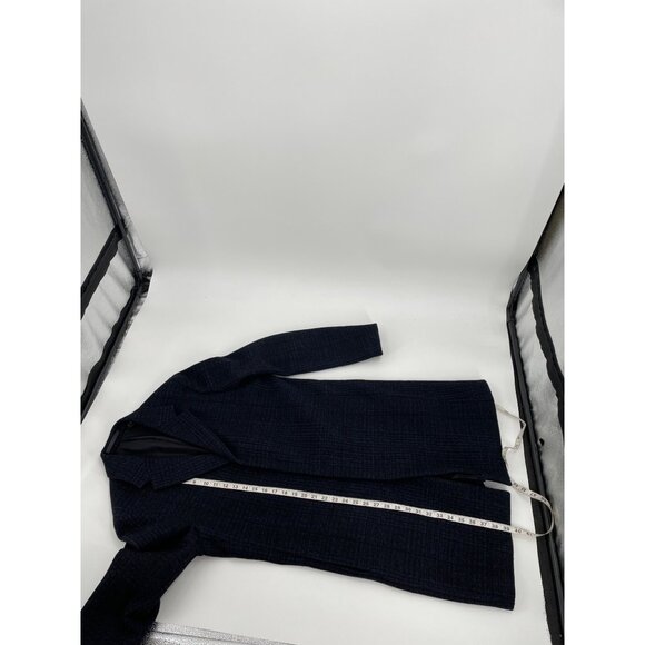 Theory Boucle Plaid Suffolk Coat Wool Blend Blue Black Mens Medium Winter Luxury - Picture 8 of 8